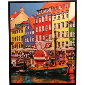 Ny konge og Folkefest 2024, oliemaleri 80x100cm