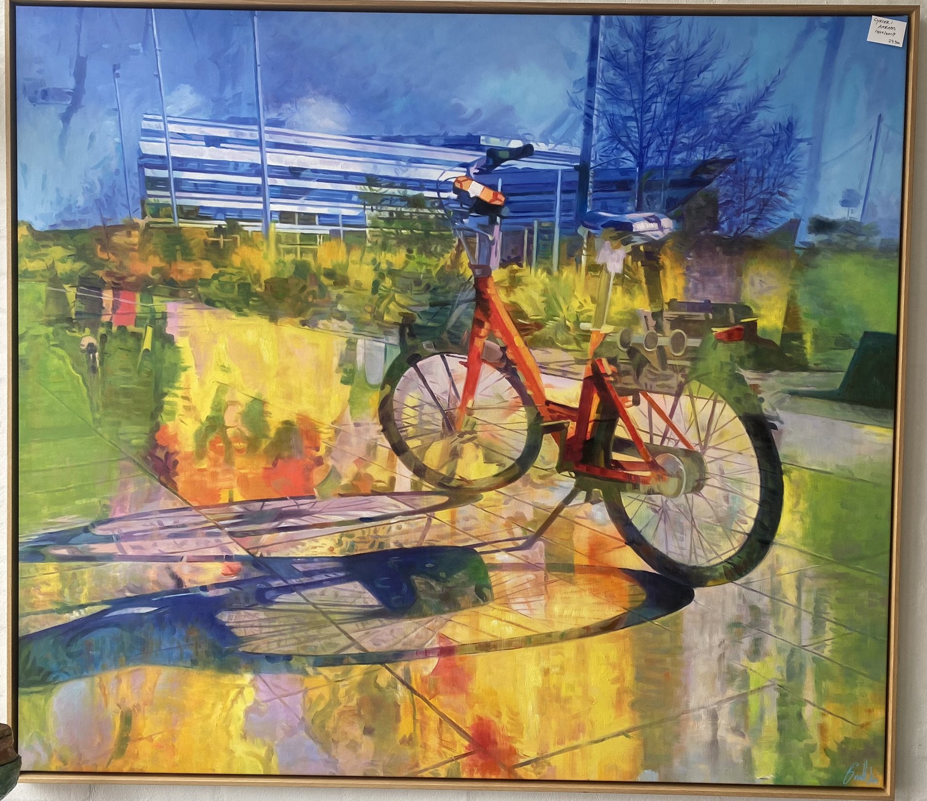 Cykler i Aarhus, 140x160cm, oliemaleri