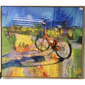 Cykler i Aarhus, 140x160cm, oliemaleri