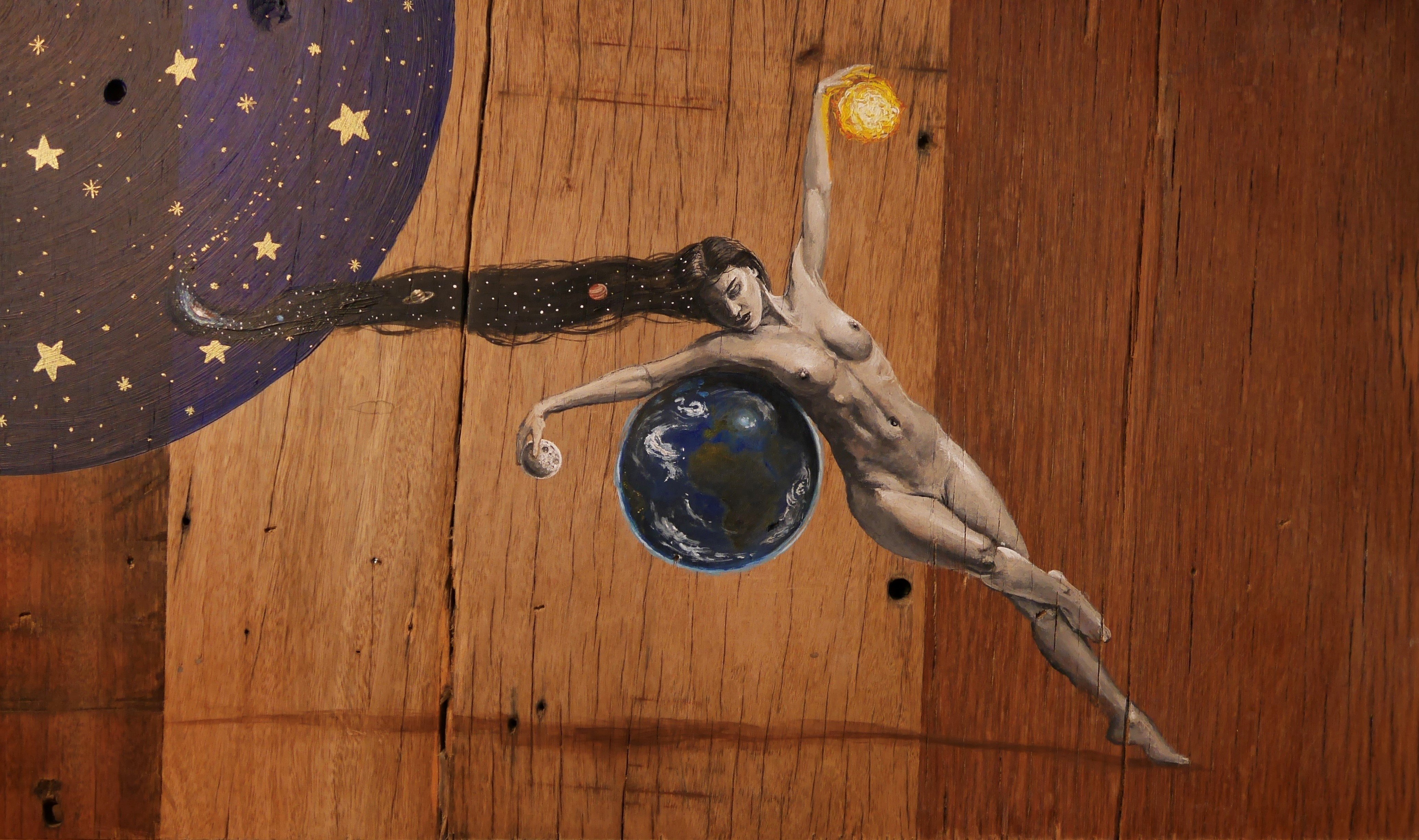 “Gaia” 30x50cm Maleri af David Juárez