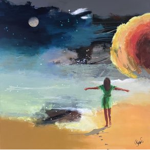 Sunday morning  100x100cm maleri  af Jesper Srense