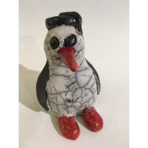 Dorit Knudsen Fugl i rakubrndt keramik