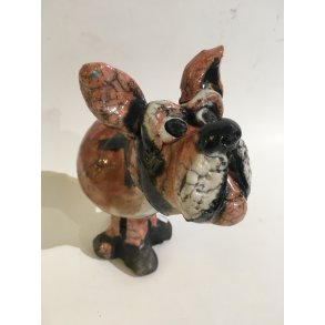 Dorit Knudsen Hundi rakubrndt keramik