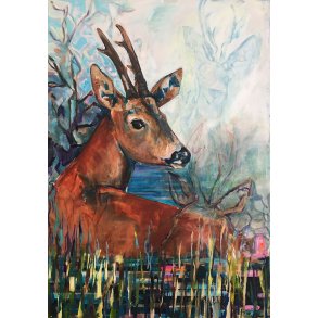 Hanne Ernst, maleri Rdyr 70x100cm