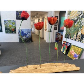 Filtet valmuer p tr af Kirstin Damgaard