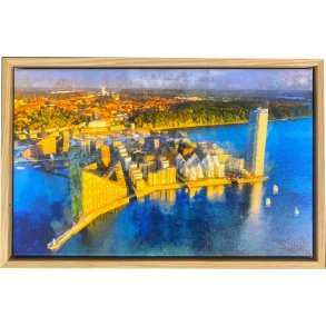 Aarhus  set fra himlen, 43x28cm Gicle signeret, nummereret 30 stk.