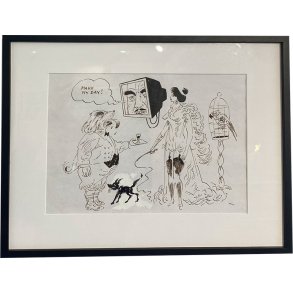 Kurt Westergaard - unika tegning 30x40cm