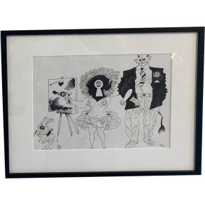 Kurt Westergaard - unika tegning 30x40cm