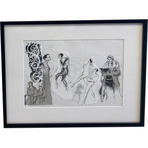 Kurt Westergaard - unika tegning 30x40cm