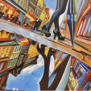 Dejlige Danmark, oliemaleri 50x50cm