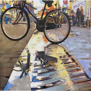 Dejlige Danmark, oliemaleri 50x50cm