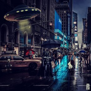 NYC Primetime 40x40cm af Helt Sort