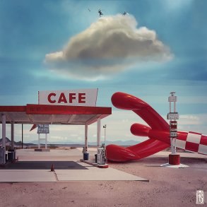 Roy's Gasoline 40x40cm af Helt Sort