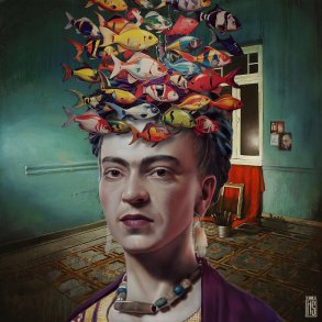 Flowerless Frida, 40x40cm af Helt Sort alias Christian L�gstrup