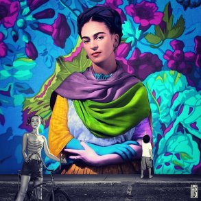 Turning Blue, 40x40cm af Helt Sort alias Christian L�gstrup