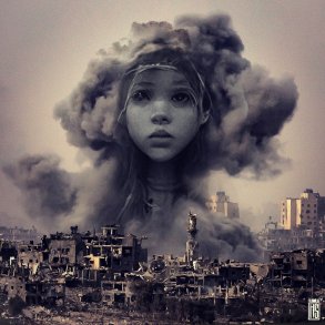 The Blast, 40x40cm af Helt Sort alias Christian L�gstrup