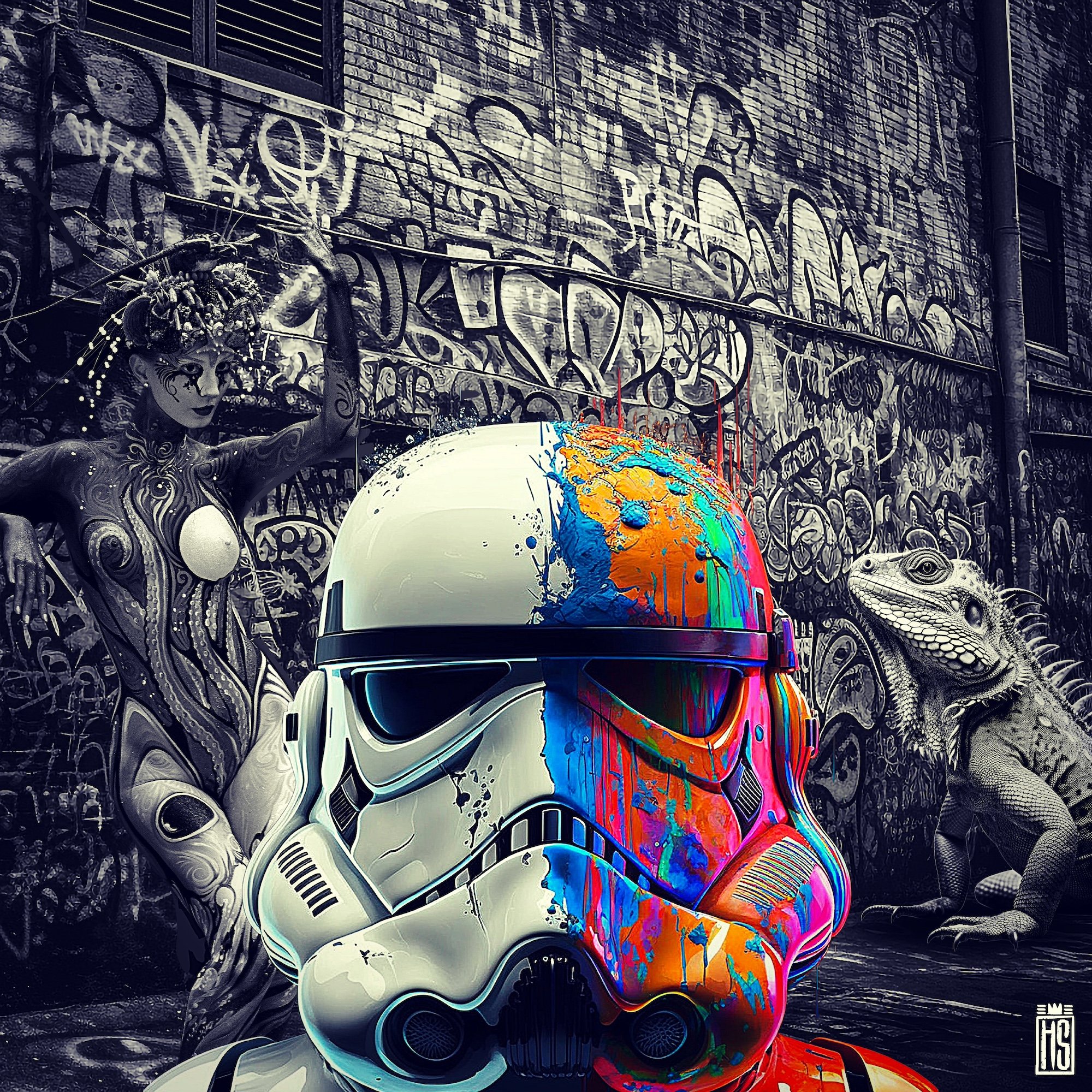 Storm Trooper, 40x40cm af Helt Sort alias Christian Lgstrup