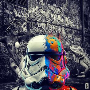 Storm Trooper, 40x40cm af Helt Sort alias Christian L�gstrup