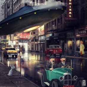 Flying Object, 40x40cm af Helt Sort alias Christian L�gstrup