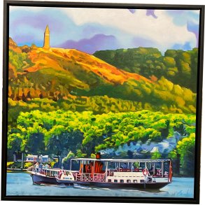 Himmelbjerget og Hjejlen 1, Oliemaleri 80x80cm