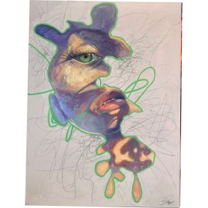 Line Holtegaard, maleri 60x80cm