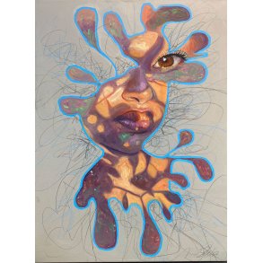 Line Holtegaard, maleri 60x80cm