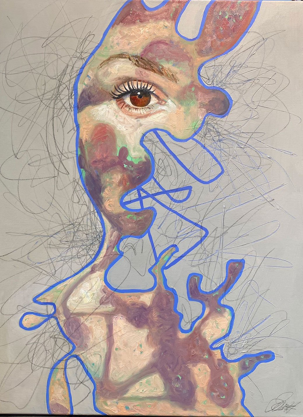 Line Holtegaard, maleri 60x80cm - Line Holtegaard - Galleri Art Expo