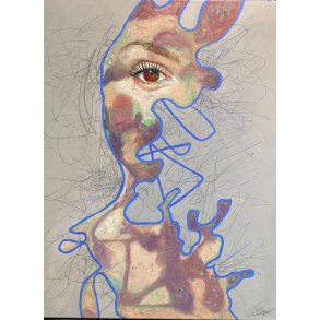 Line Holtegaard, maleri 60x80cm