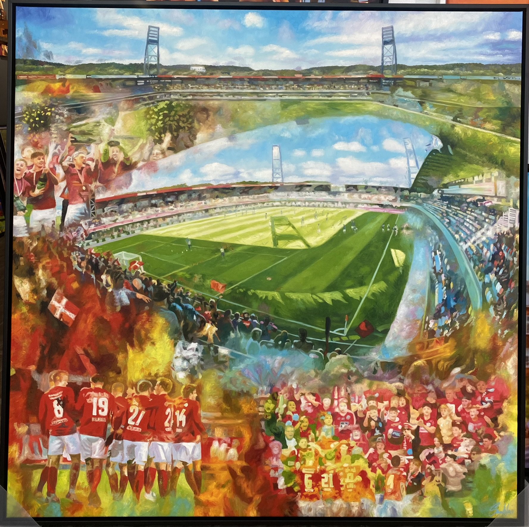 Silkeborg IF pokalen 2024, Oliemaleri 120x120cm