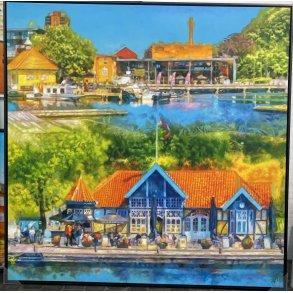 Silkeborg fortalt i farver 2024, Oliemaleri 150x150cm