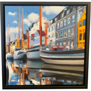 Maleri K�benhavn No2 af Sarah H�i 40x40cm