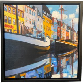 Maleri K�benhavn No3. af Sarah H�i 40x40cm