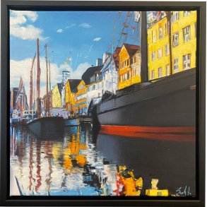 Maleri K�benhavn No4. af Sarah H�i 40x40cm