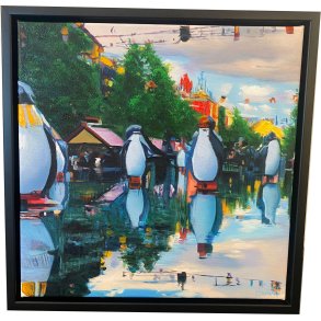 Maleri K�benhavn No5. af Sarah H�i 40x40cm