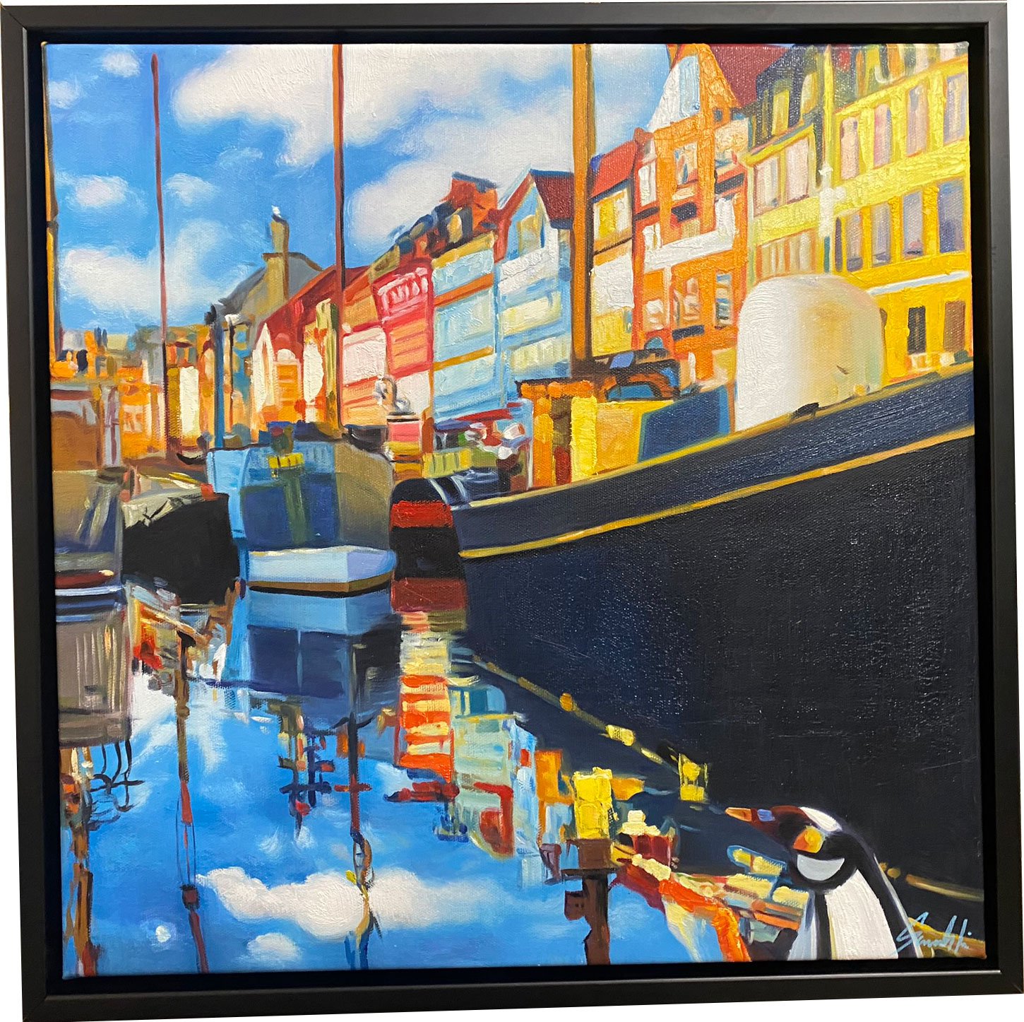 Pingviner i Kbenhavn No2. af Sarah Hi 50x50cm