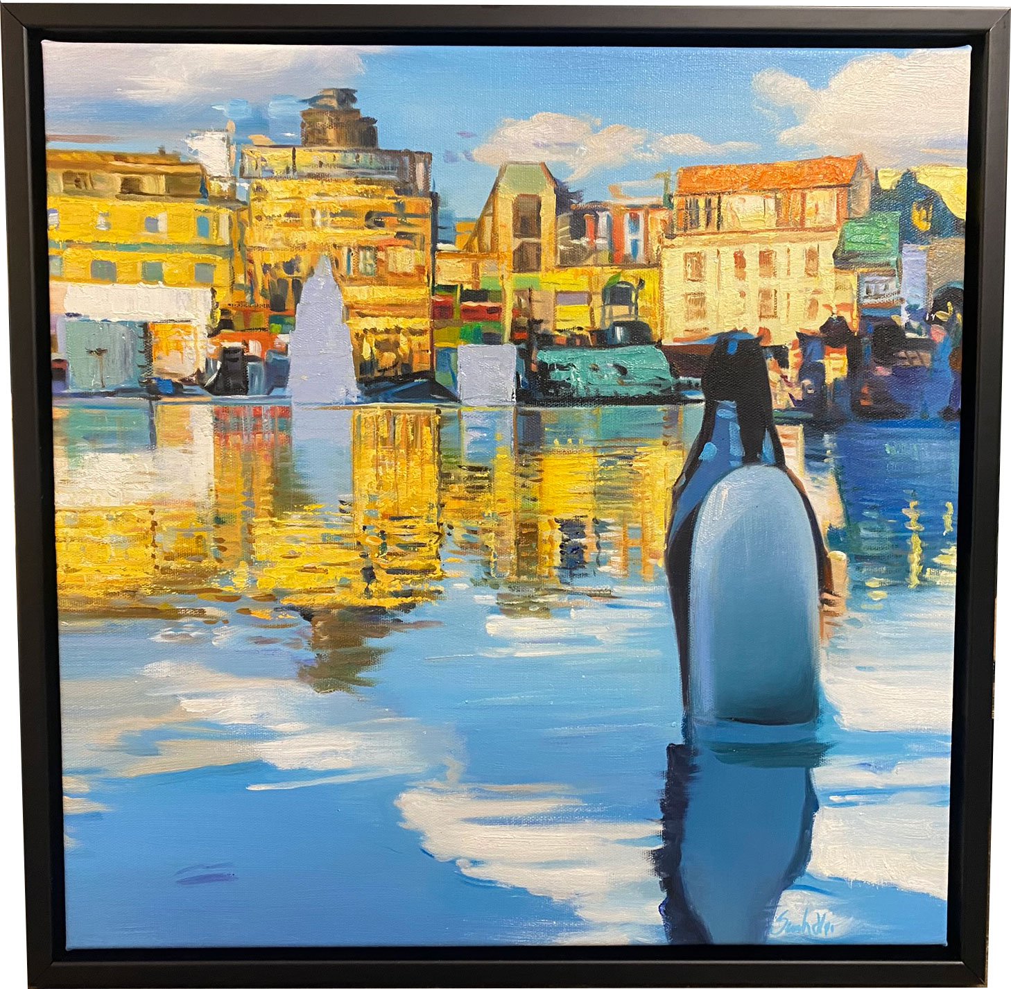 Pingviner i Kbenhavn No4. af Sarah Hi 50x50cm