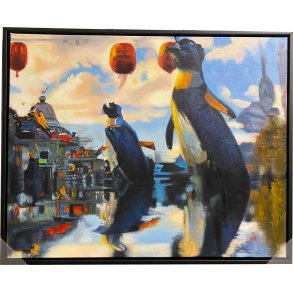 Pingviner i K�benhavn No.11 af Sarah H�i 80x100cm