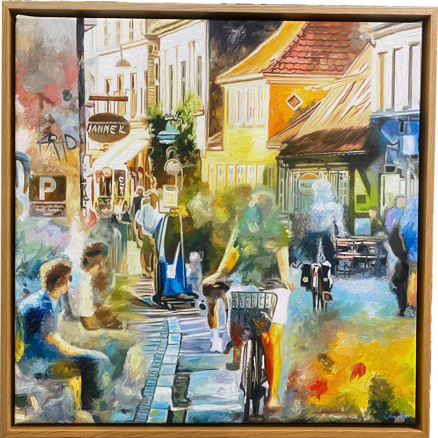 Aarhus 50x50cm maleri af Sarah Hi