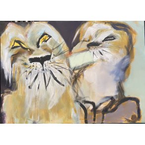 Inge H�rup, Lioness and Lion II 50x70cm