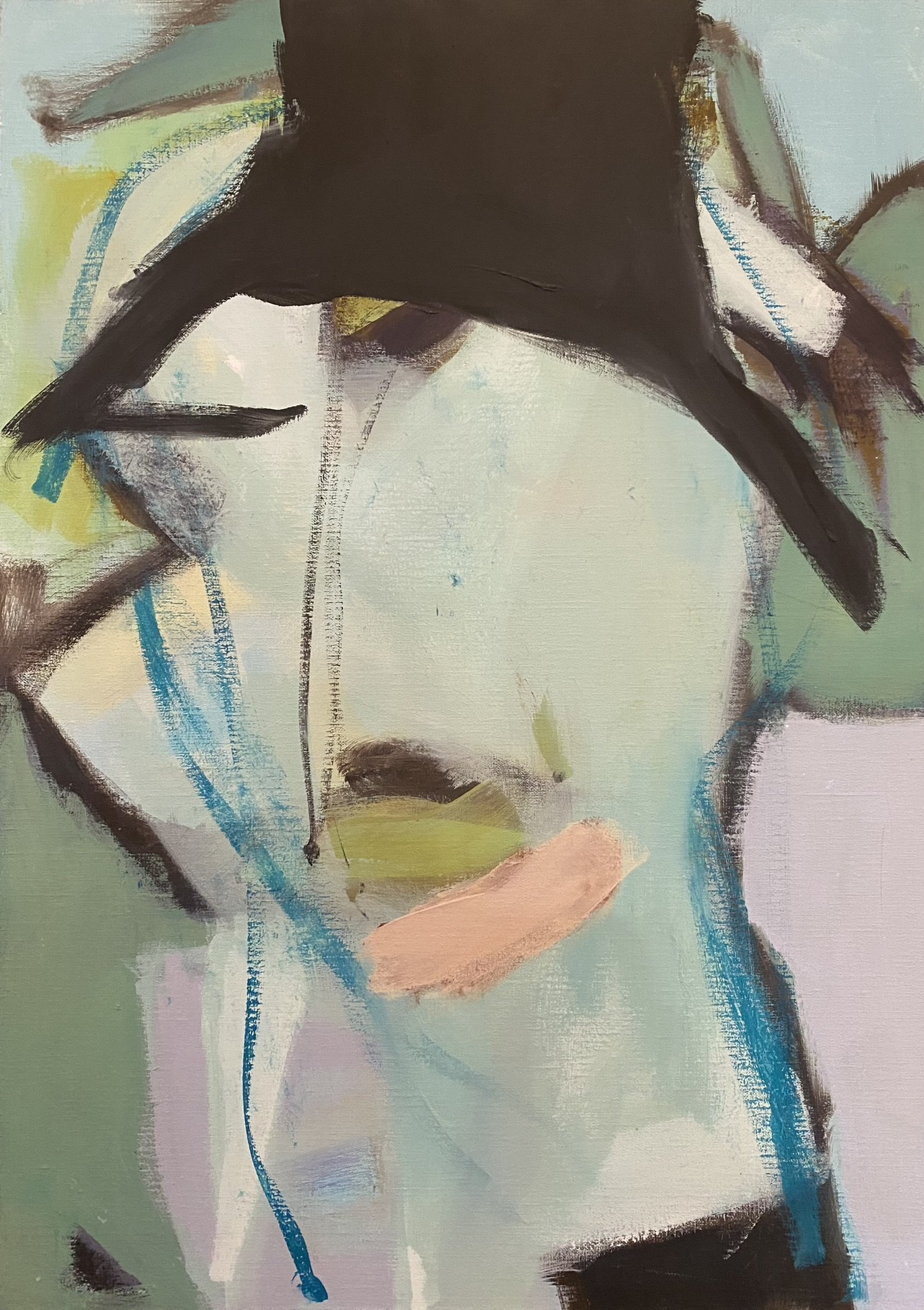 Inge Hrup ,maleri, Portrait 50x70cm