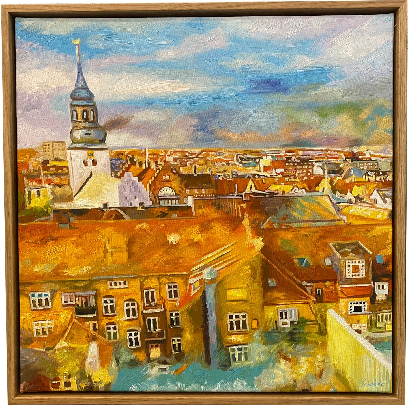 Aalborg 50x50cm maleri af Sarah Hi