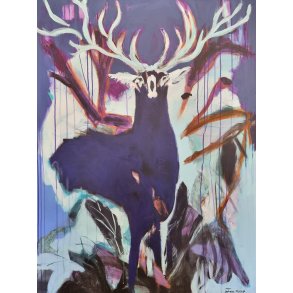 Br�lende Kronhjort,  90x120cm