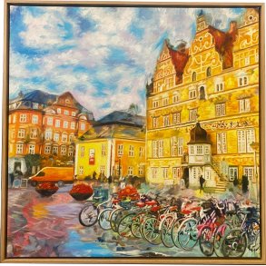 Sarah Hi, maleri 80x80cm Aalborg