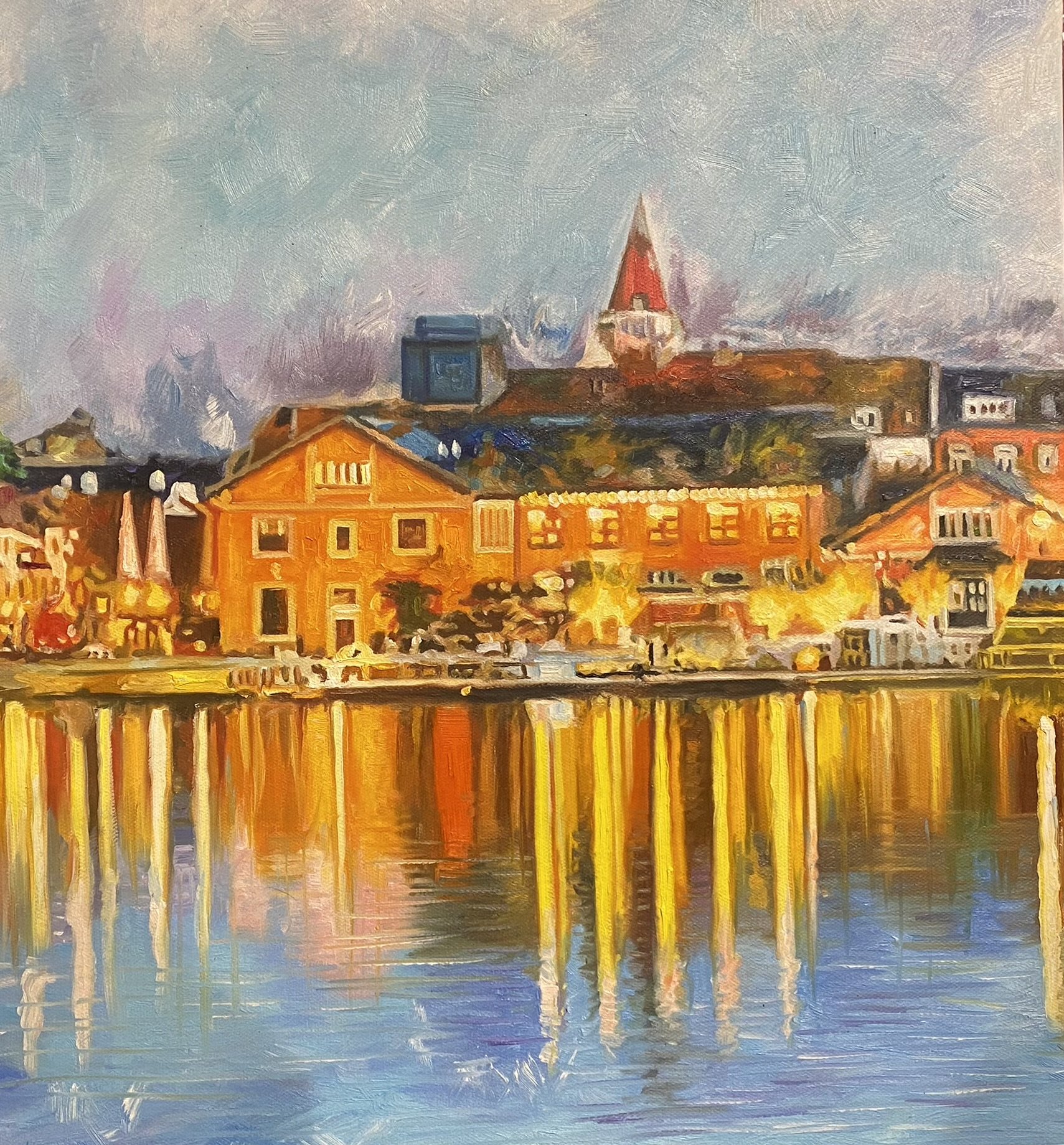 Aalborg 50x50cm maleri af Sarah Hi