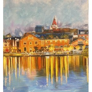 Aalborg 50x50cm maleri af Sarah Hi
