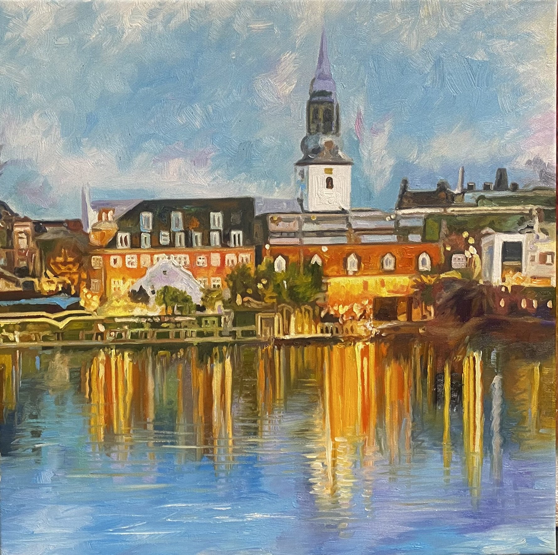 Aalborg 50x50cm maleri af Sarah Hi