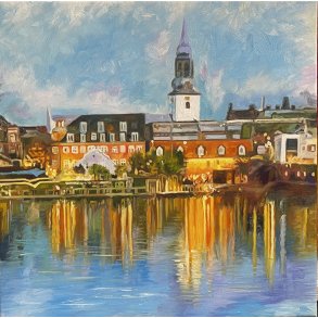 Aalborg 50x50cm maleri af Sarah Hi