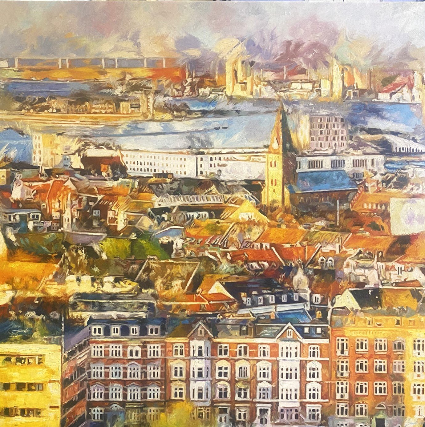 Sarah Hi, maleri 100x100cm Aalborg