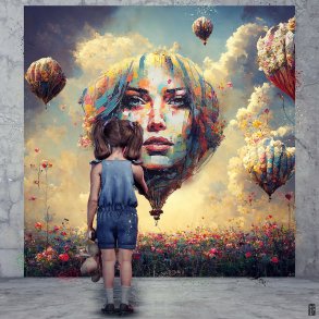 Mama went to heaven, 80x80cm, giclee af Helt Sort