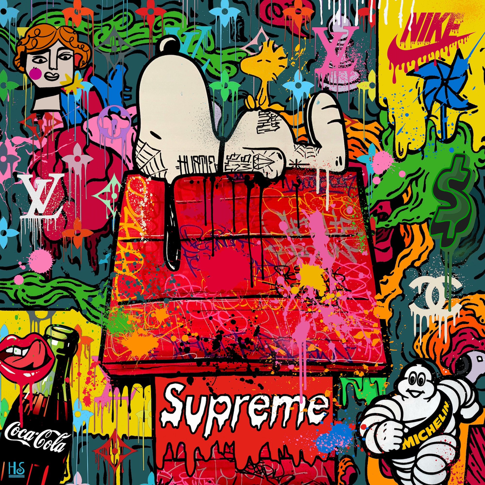 Just do it Later, 80x80cm, giclee af Helt Sort